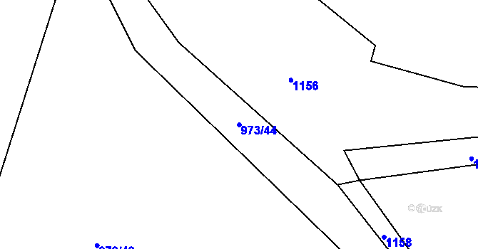 Parcela st. 973/44 v KÚ Dehtín, Katastrální mapa