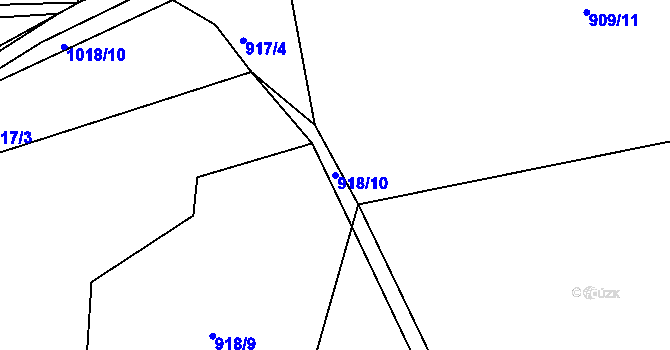 Parcela st. 918/10 v KÚ Dehtín, Katastrální mapa