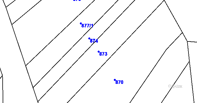 Parcela st. 873 v KÚ Dehtín, Katastrální mapa