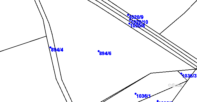 Parcela st. 894/6 v KÚ Dehtín, Katastrální mapa
