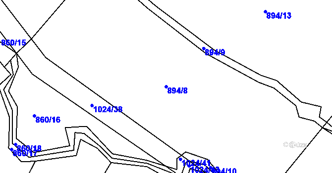 Parcela st. 894/8 v KÚ Dehtín, Katastrální mapa