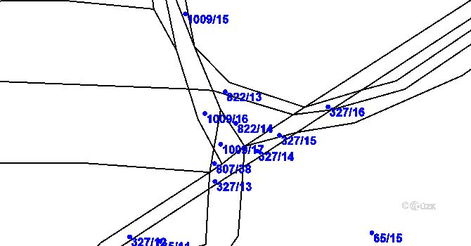 Parcela st. 822/14 v KÚ Dehtín, Katastrální mapa