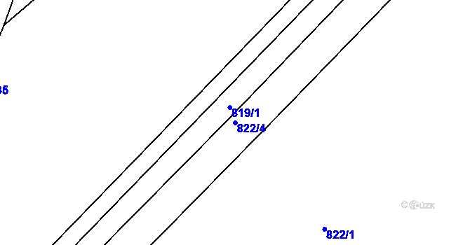 Parcela st. 822/4 v KÚ Dehtín, Katastrální mapa