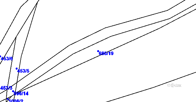 Parcela st. 686/19 v KÚ Dehtín, Katastrální mapa