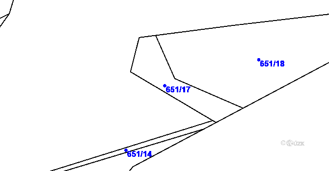 Parcela st. 651/17 v KÚ Dehtín, Katastrální mapa