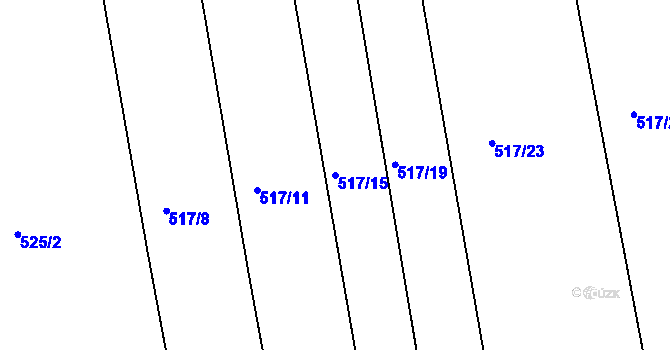 Parcela st. 517/15 v KÚ Dehtín, Katastrální mapa