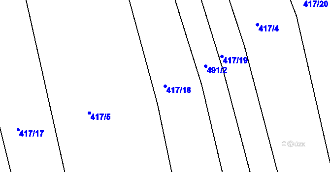 Parcela st. 417/18 v KÚ Dehtín, Katastrální mapa