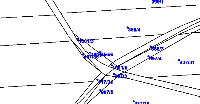 Parcela st. 356/6 v KÚ Dehtín, Katastrální mapa