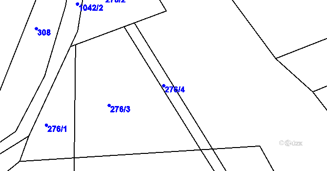 Parcela st. 276/4 v KÚ Dehtín, Katastrální mapa