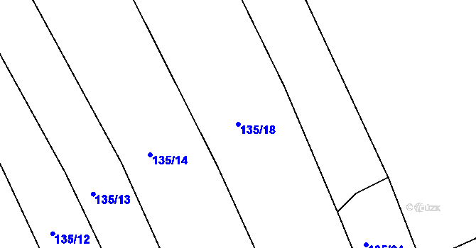 Parcela st. 135/18 v KÚ Dehtín, Katastrální mapa
