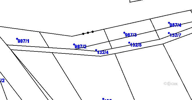 Parcela st. 132/4 v KÚ Dehtín, Katastrální mapa