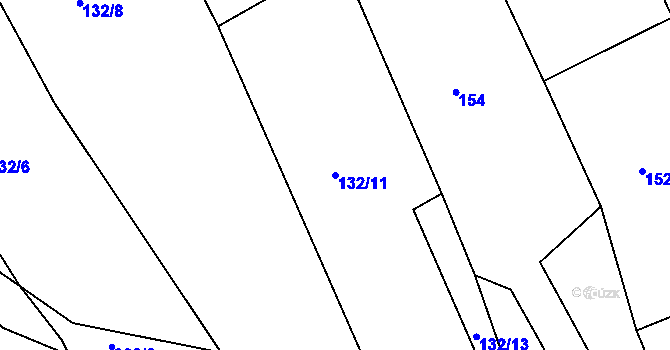 Parcela st. 132/11 v KÚ Dehtín, Katastrální mapa