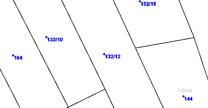 Parcela st. 132/12 v KÚ Dehtín, Katastrální mapa
