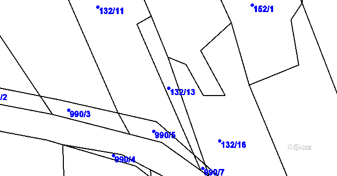 Parcela st. 132/13 v KÚ Dehtín, Katastrální mapa