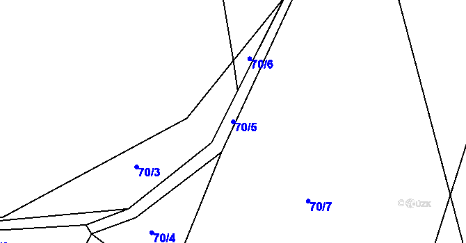 Parcela st. 70/5 v KÚ Dehtín, Katastrální mapa