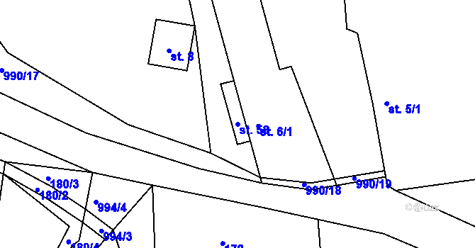 Parcela st. 58 v KÚ Dehtín, Katastrální mapa