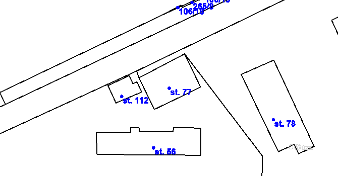 Parcela st. 77 v KÚ Otín u Točníku, Katastrální mapa