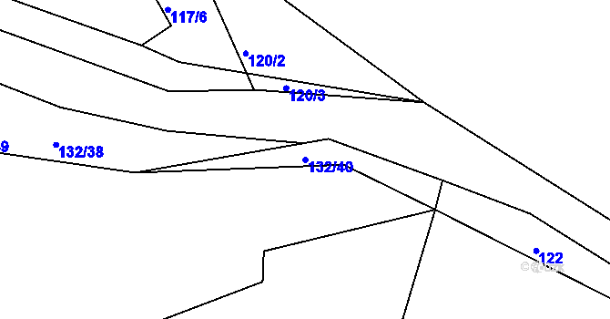 Parcela st. 132/40 v KÚ Otín u Točníku, Katastrální mapa