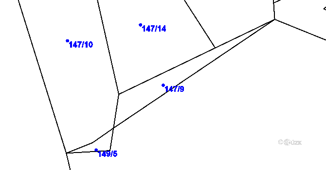 Parcela st. 147/9 v KÚ Otín u Točníku, Katastrální mapa