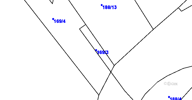 Parcela st. 169/3 v KÚ Otín u Točníku, Katastrální mapa