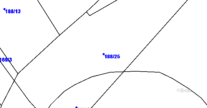 Parcela st. 188/25 v KÚ Otín u Točníku, Katastrální mapa