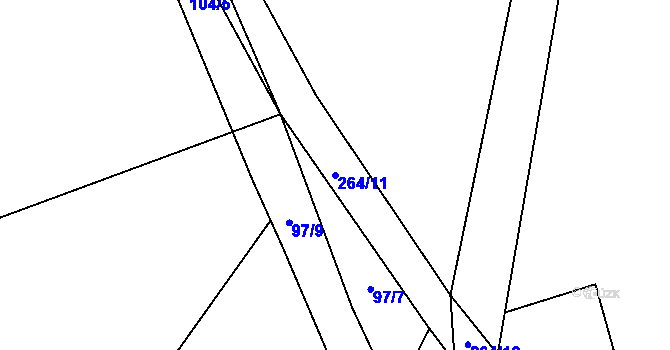 Parcela st. 264/11 v KÚ Otín u Točníku, Katastrální mapa