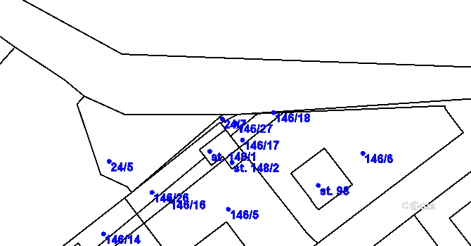 Parcela st. 146/27 v KÚ Otín u Točníku, Katastrální mapa