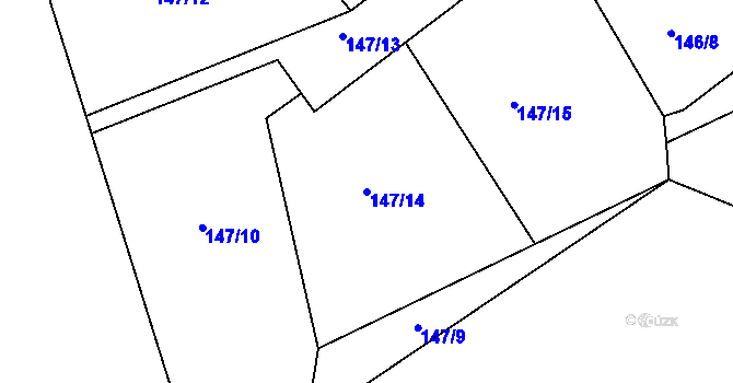 Parcela st. 147/14 v KÚ Otín u Točníku, Katastrální mapa