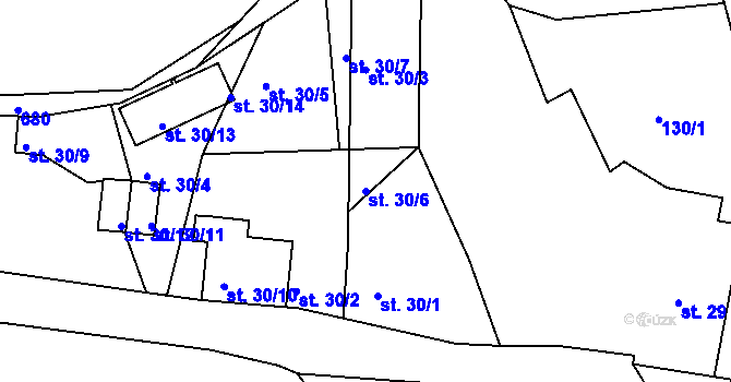 Parcela st. 30/6 v KÚ Štěpánovice u Klatov, Katastrální mapa