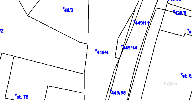 Parcela st. 449/4 v KÚ Štěpánovice u Klatov, Katastrální mapa