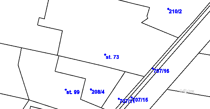 Parcela st. 73 v KÚ Točník u Klatov, Katastrální mapa