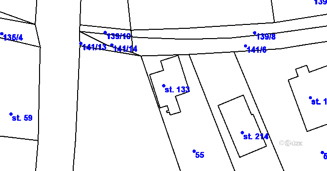 Parcela st. 133 v KÚ Točník u Klatov, Katastrální mapa