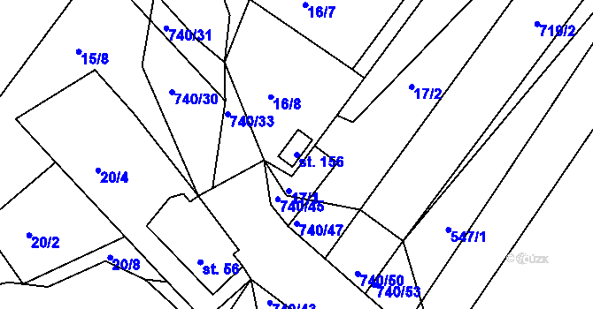 Parcela st. 156 v KÚ Točník u Klatov, Katastrální mapa