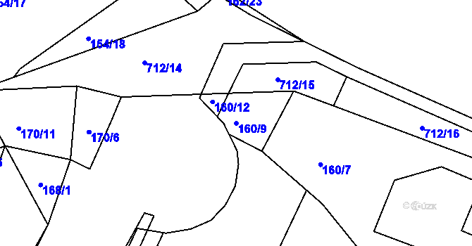 Parcela st. 160/9 v KÚ Točník u Klatov, Katastrální mapa