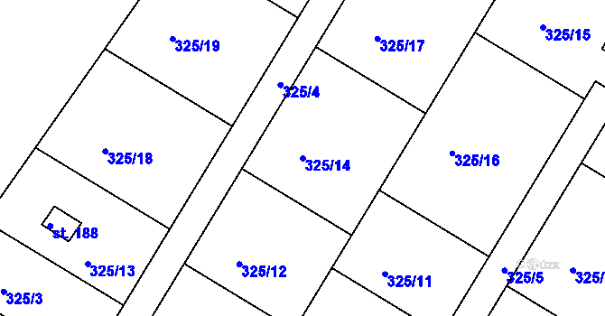 Parcela st. 325/14 v KÚ Točník u Klatov, Katastrální mapa