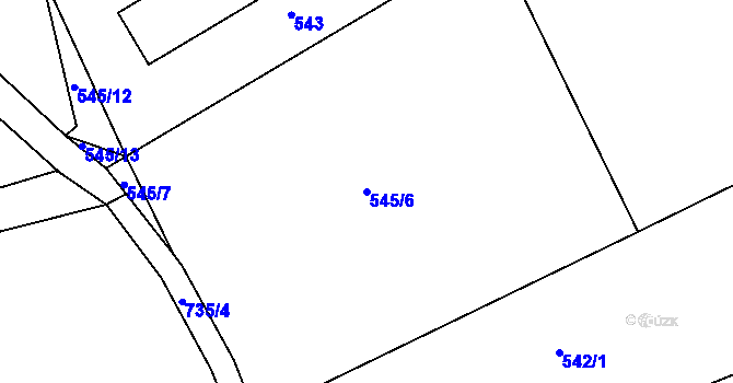 Parcela st. 545/6 v KÚ Točník u Klatov, Katastrální mapa