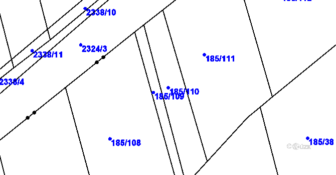 Parcela st. 185/110 v KÚ Točník u Klatov, Katastrální mapa