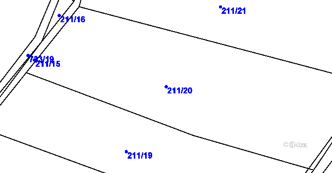 Parcela st. 211/20 v KÚ Točník u Klatov, Katastrální mapa