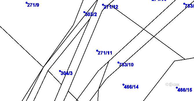 Parcela st. 271/11 v KÚ Točník u Klatov, Katastrální mapa