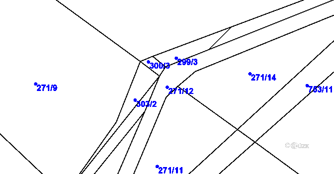 Parcela st. 271/12 v KÚ Točník u Klatov, Katastrální mapa