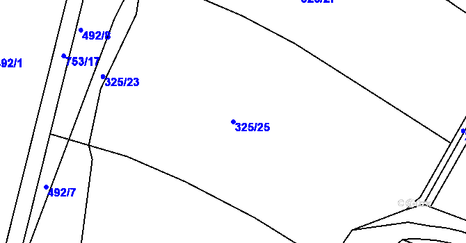 Parcela st. 325/25 v KÚ Točník u Klatov, Katastrální mapa