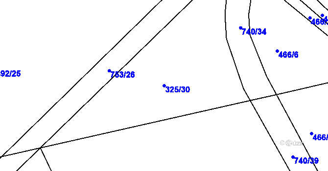 Parcela st. 325/30 v KÚ Točník u Klatov, Katastrální mapa