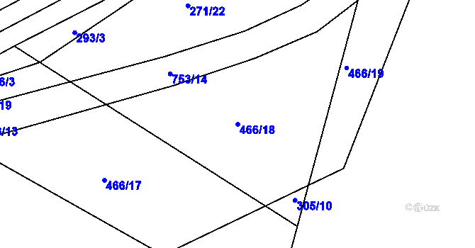 Parcela st. 466/18 v KÚ Točník u Klatov, Katastrální mapa