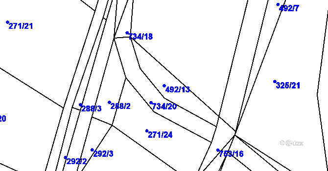 Parcela st. 492/13 v KÚ Točník u Klatov, Katastrální mapa