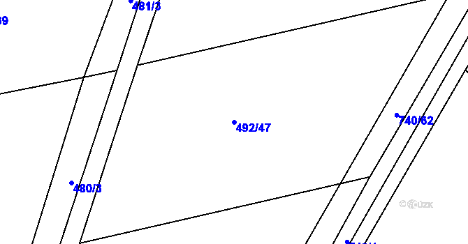 Parcela st. 492/47 v KÚ Točník u Klatov, Katastrální mapa
