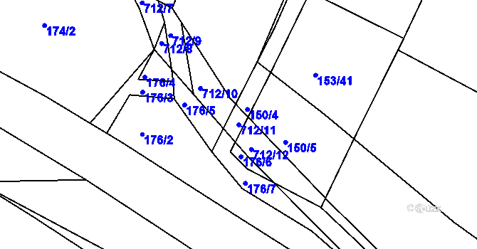 Parcela st. 712/11 v KÚ Točník u Klatov, Katastrální mapa