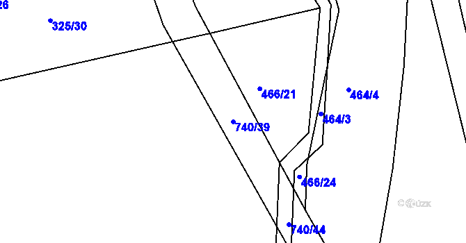 Parcela st. 740/39 v KÚ Točník u Klatov, Katastrální mapa