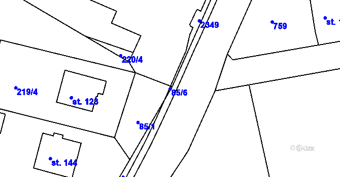 Parcela st. 85/6 v KÚ Točník u Klatov, Katastrální mapa