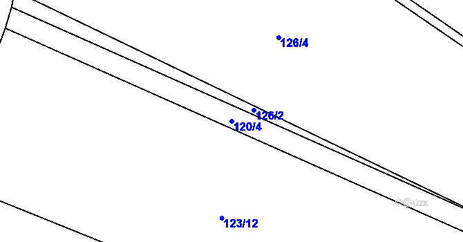 Parcela st. 120/4 v KÚ Vícenice u Klatov, Katastrální mapa