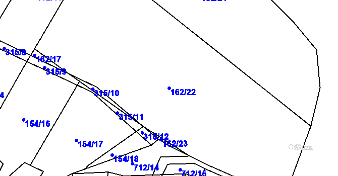 Parcela st. 162/22 v KÚ Vícenice u Klatov, Katastrální mapa